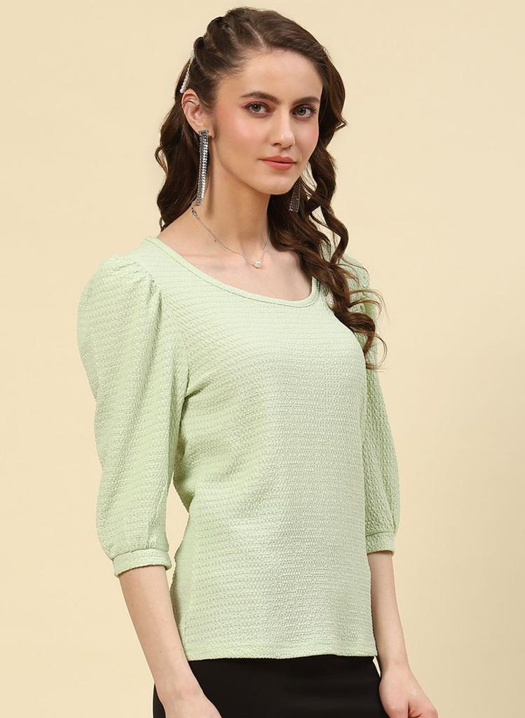 MONTE CARLO Women Regular Fit Green Top