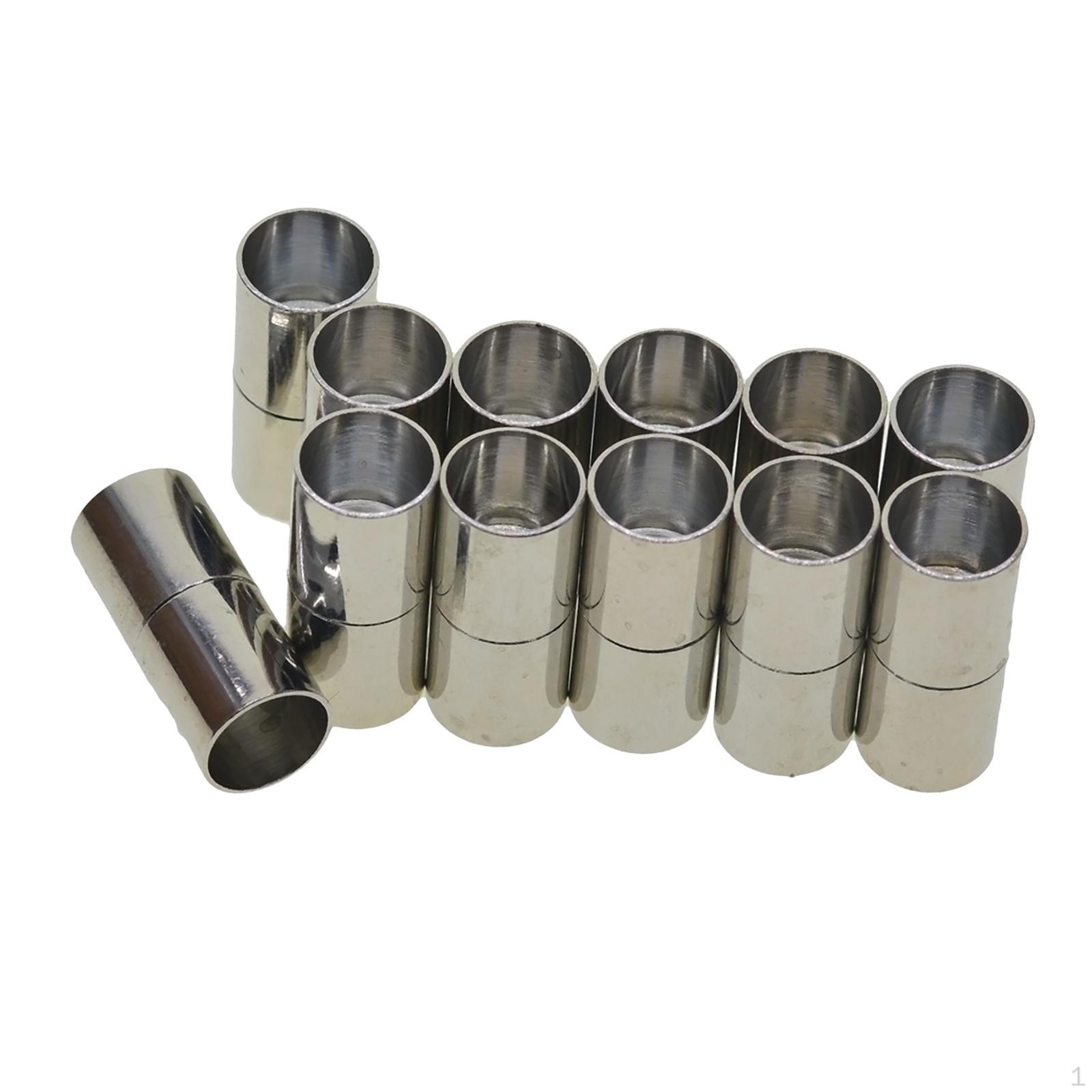 

12 шт., заглушки для шнура, принадлежности для изготовления ювелирных изделий для веревочного браслета из искусственной кожи серебряный