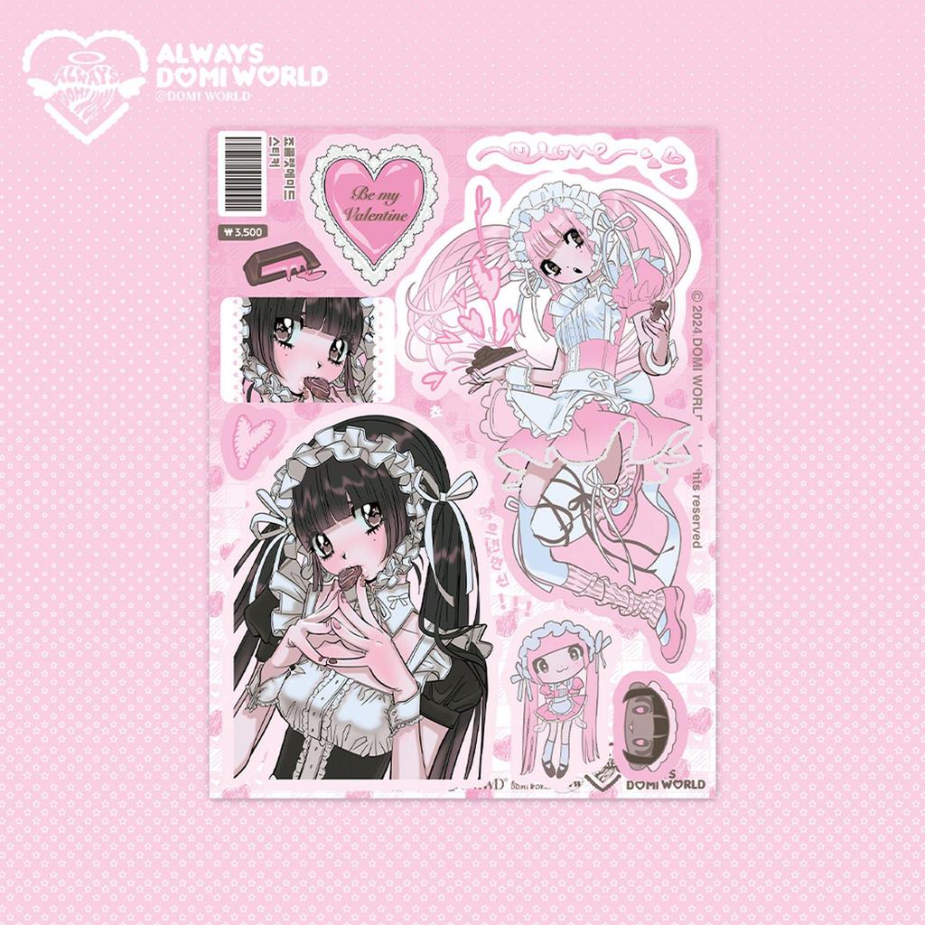 Guka Spicy Girl Stickers: 25 Domi Maid Characters for Phone & DIY Decor, Journal Gifts