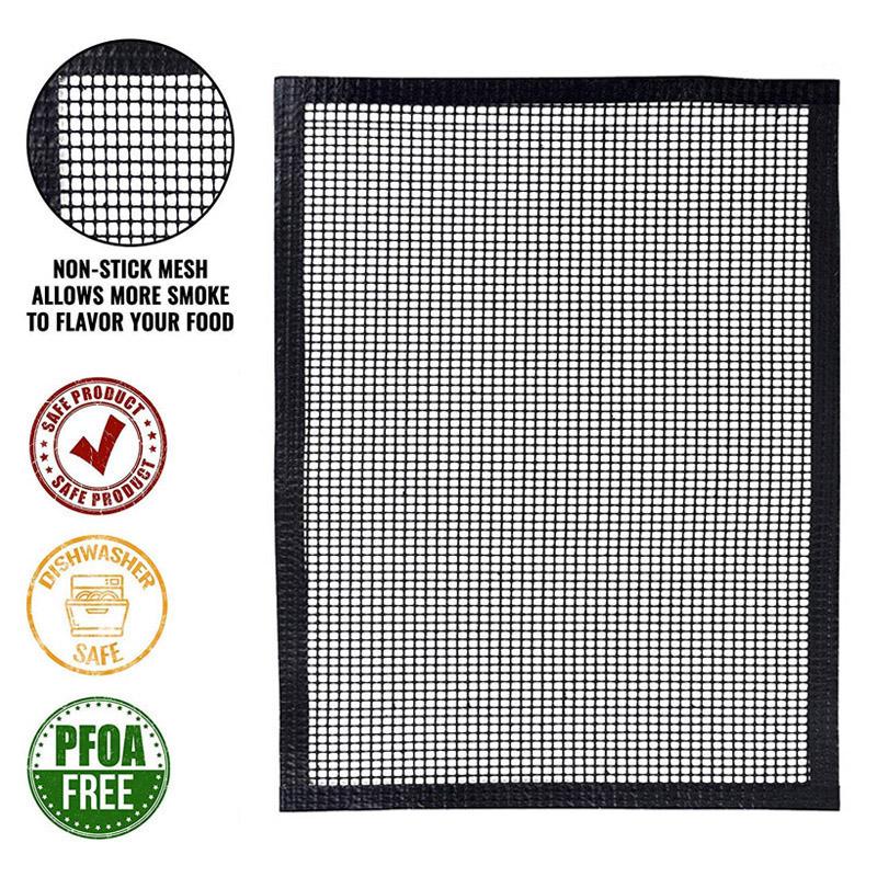 Barbekü Izgara Matı Yapışmaz Barbekü Matı Tekrar Kullanılabilir Mutfak Pişirme File Matı PTFE Izgara Pedi Isıya Dayanıklı Açık Hava Barbekü Aksesuarları