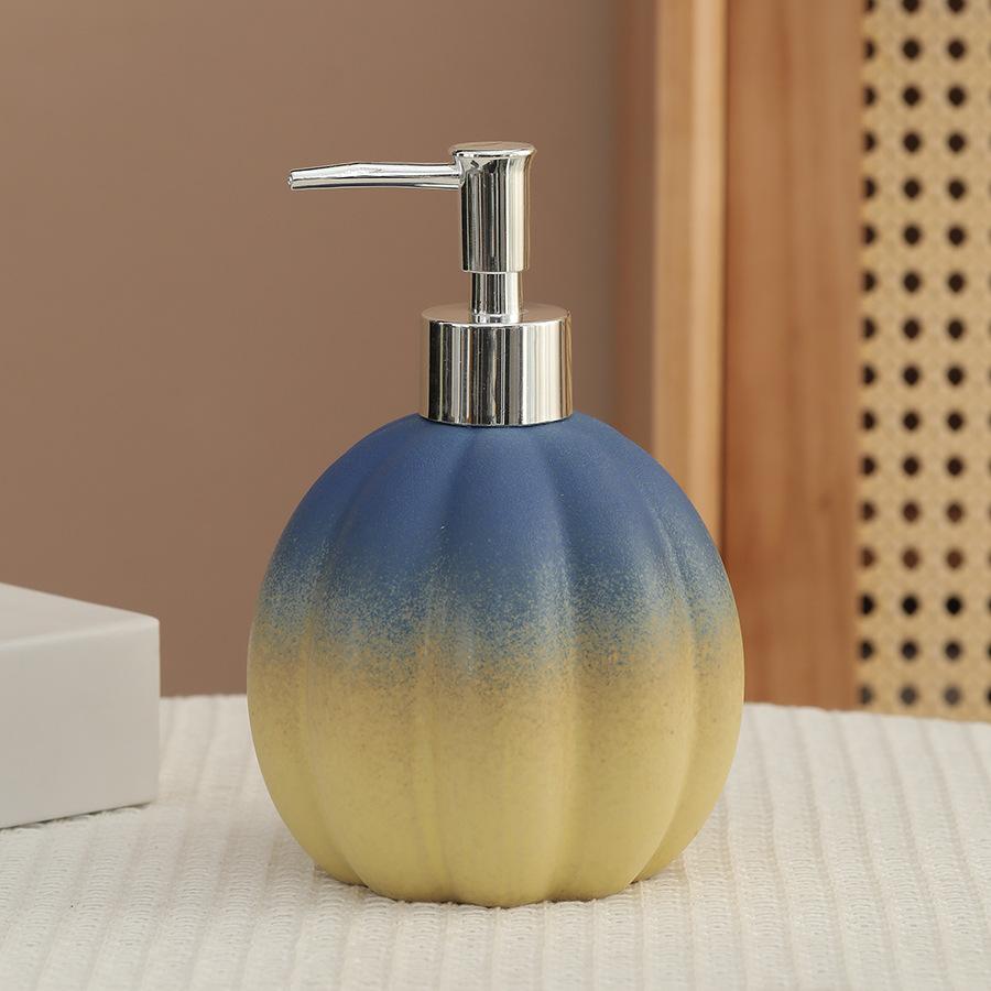 soap dispenser Pumpkin ceramic hand sanitizer bottle shampoo and shower gel press and dispense bottle decoration   dispenser