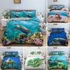 3D Sea Turtle Beddings Set Psychedelic Animal Duvet Cover Comforter Covers Single Twin Full Queen King Polyester Quilt Cover