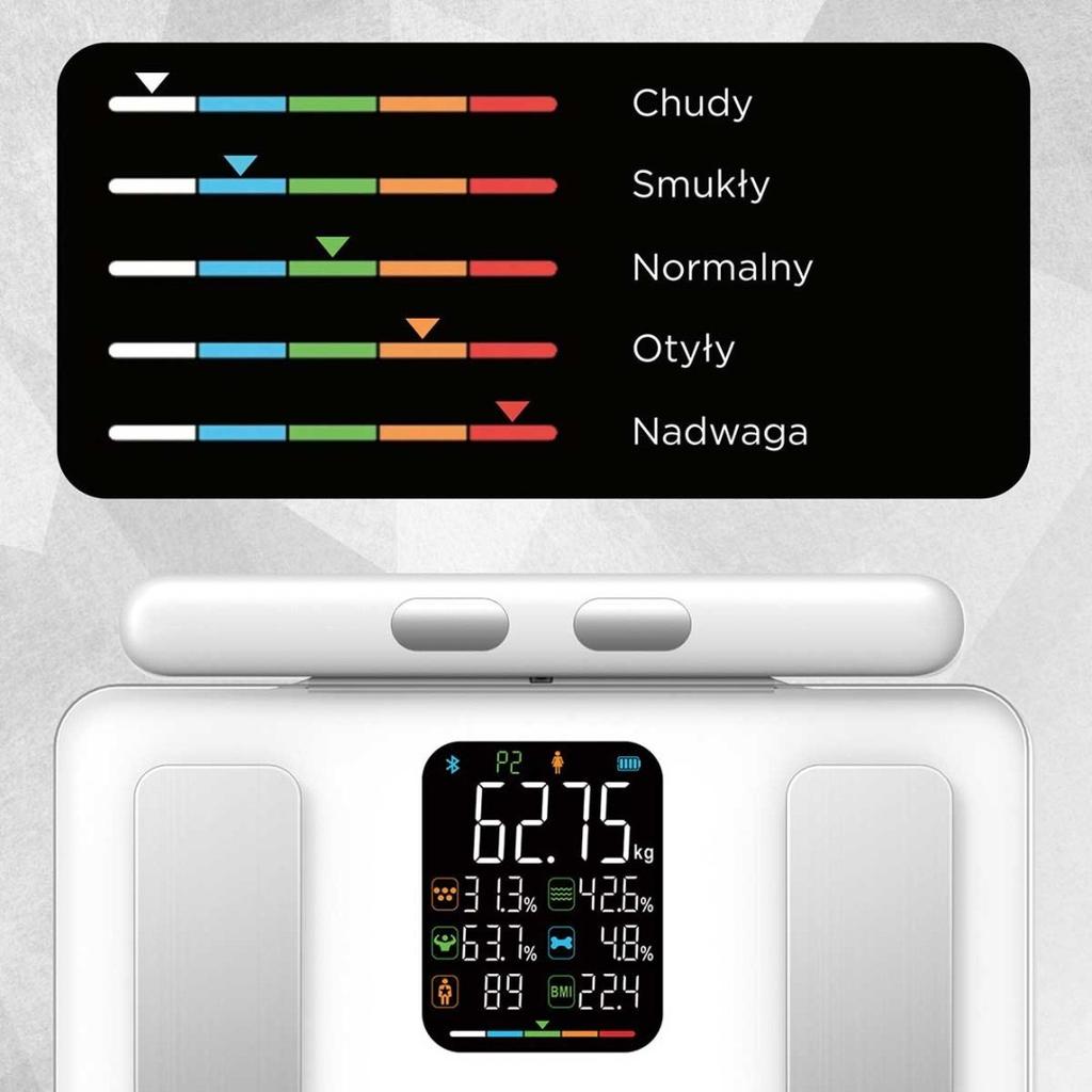 Analityczna waga łazienkowa smart ios android klausberg kb-7857