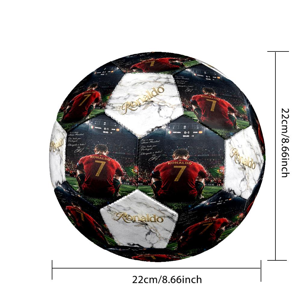 Ronaldo's Legacy Madrid Size 5 Soccer Ball Machine Sewn Indoor/Outdoor Universal Football Soccer Accessory Distinctive Home Decor And Party Gift