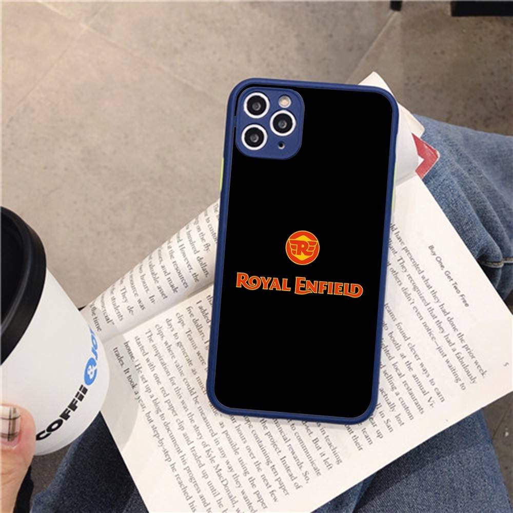 R-ROYALS E-ENFIELDS Logo For IPhone 16 13 15 11 12 14 Pro Max 15 16 Plus X XS MAX Matte Phone Cover