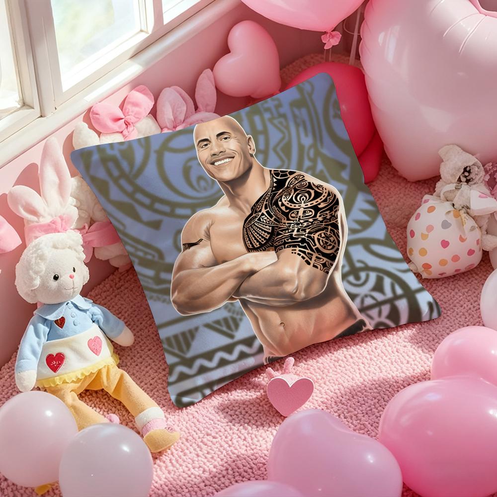 The Rock Face America Dwayne Johnson Cushion Cover Pattern Printed Pillowcase For Living Room Sofa Cushion Cover Bedroom Decor