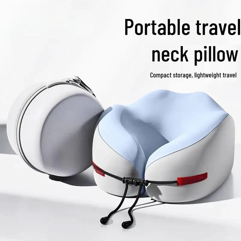 Portable U-shaped Memory Foam Neck Support Pillow for Travel and Long Trips
