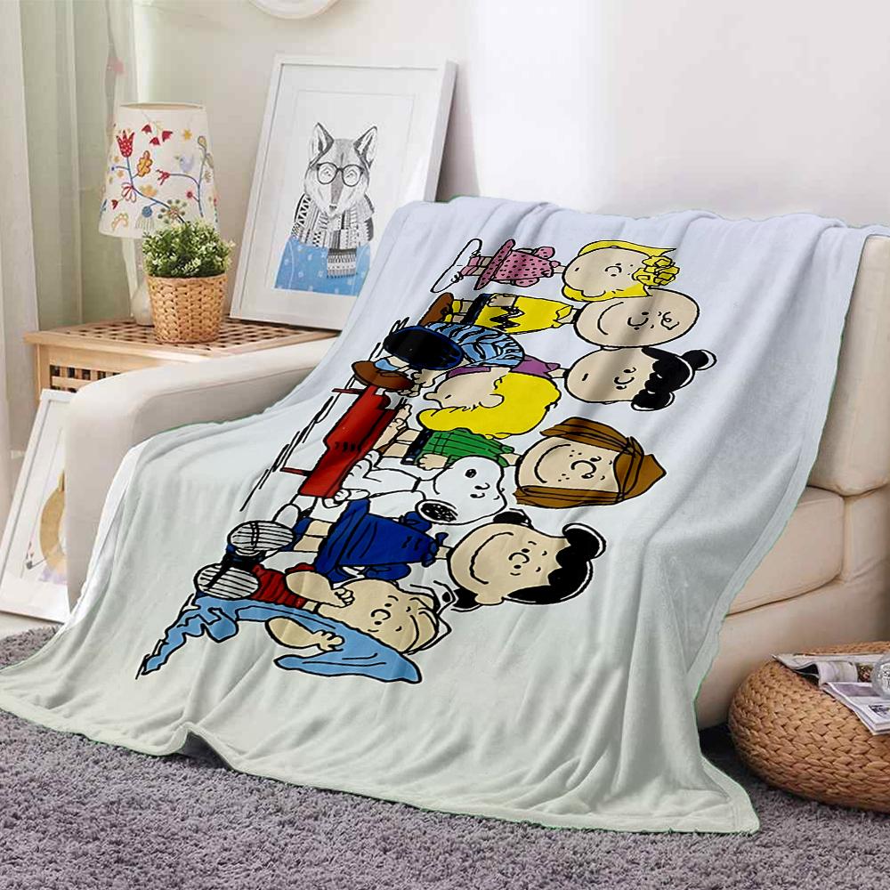 1Pc Peanuts Gang Adventure Flannel Blanket, Soft And Comfortable, Casual Warm, Camping Travel, Christmas, Halloween Xmas Gift S1664