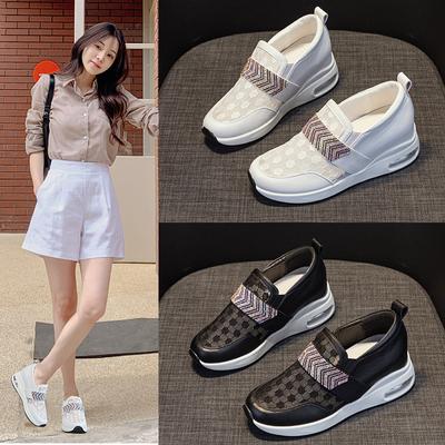 Inner Height-increasing Little White Shoes Women's Summer New Mesh Breathable Casual Sports Thick-soled Muffin Shoes