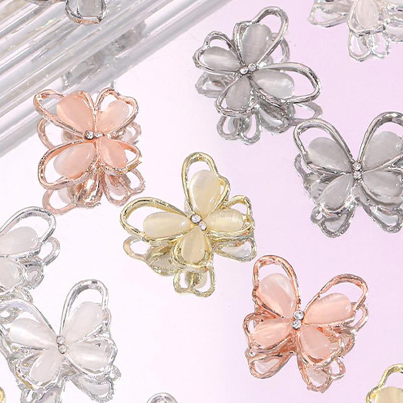 3Pcs Diy Nail Art Decoration 3D Cat'S Eye Butterfly Nail Art Charm  Nail Drill For Manicure Design Accessory