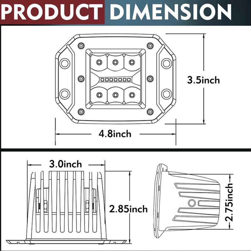 5-Zoll Embedded 39W Arbeit Licht Off-road Fahrzeug Lkw LED Auto Nebel Licht