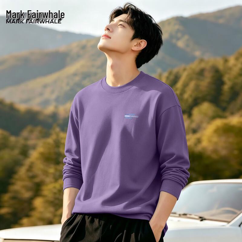 Mark Fairwhale Men's Cotton Long-Sleeve Casual Loose T-Shirt