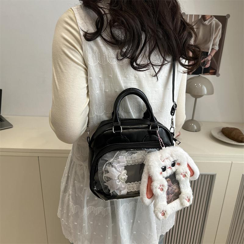 2025 Neue Transparente Joker Handtasche Große Kapazität Wasserdicht Tägliche Pendler Umhängetasche Japanisch Niedlich Zweidimensionale Messenger Bag