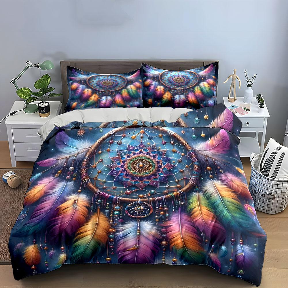 Colorful Dreamcatcher Print Decor 3Pc Multiple Sizes Kid'S And Adults' Bedroom Exquisite 3Pc Bedding Set, Gift