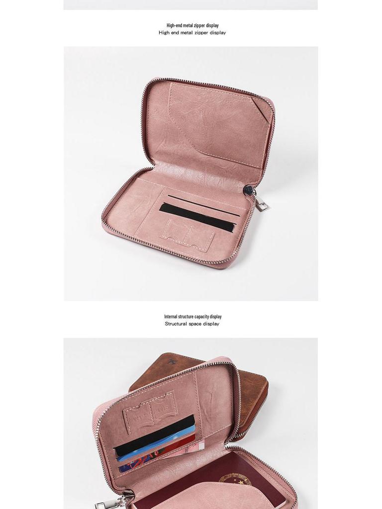 2024 RFID Anti-Theft Zipper Passport Holder: Multifunctional Travel Wallet Organizer