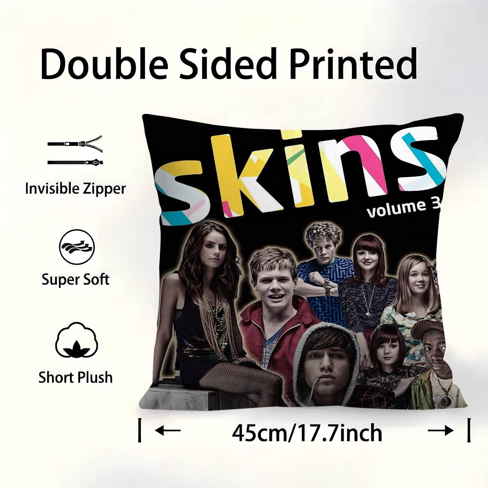 Teen TV Series Skins Generation Cushion Cover Pillow Cover Decor Pillowcase Printed Cushion Case For Couch
