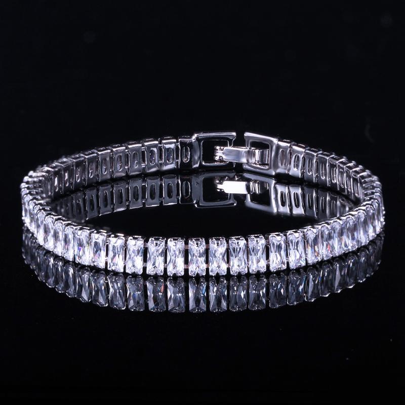 WWJ Yellow Golden Color Jewellery Cubic Zirconia Tennnis Bracelets