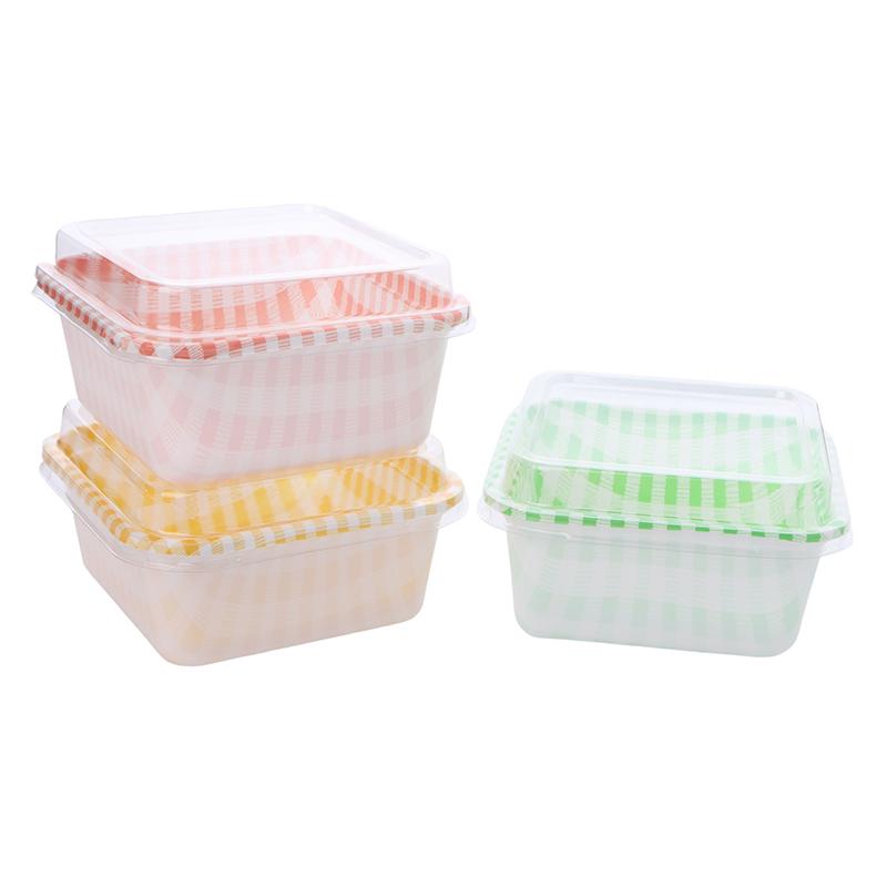 10 Stück Plastik Kuchen Mousse Dessertbecher Joghurt Lebensmittelbehälter mit klarem Deckel Melaleuca Mousse Gebäck Kuchenbox Verpackungsbox