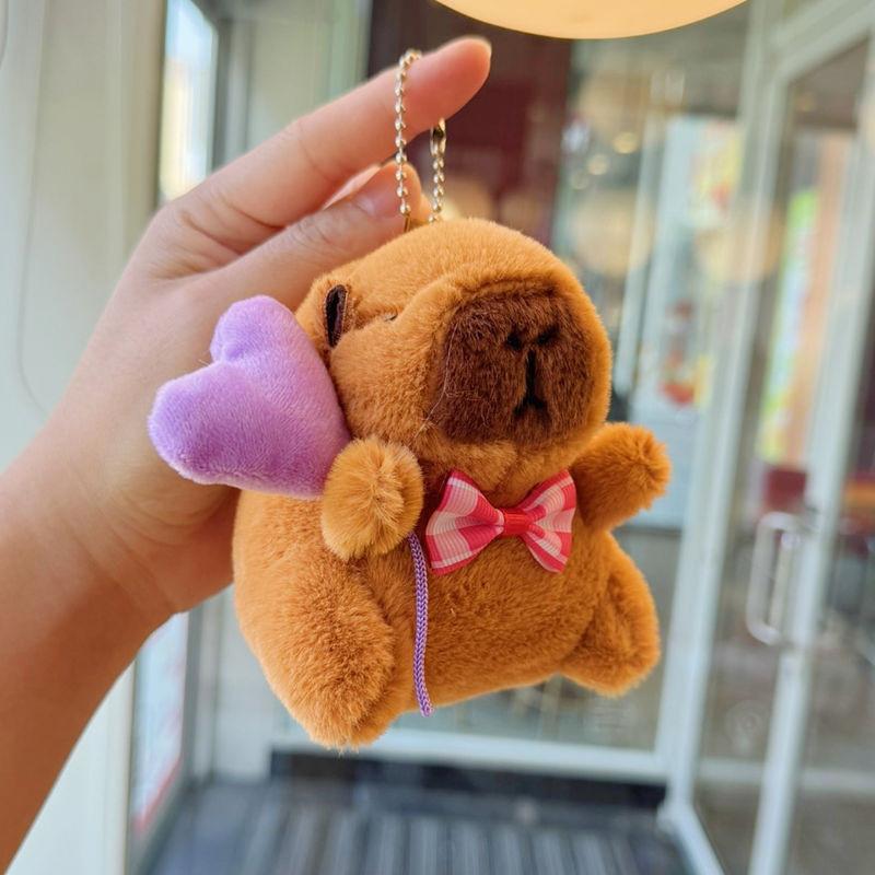 Keychain Plush Capybara Character Keyring Sparkling Children Animal Gift Doll