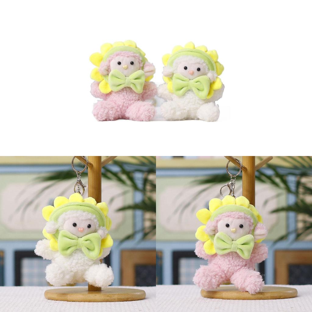 Creative Sunflower Sheep Plush Keychain Cute Lamb Toy Bag Charm For Kids And Teens