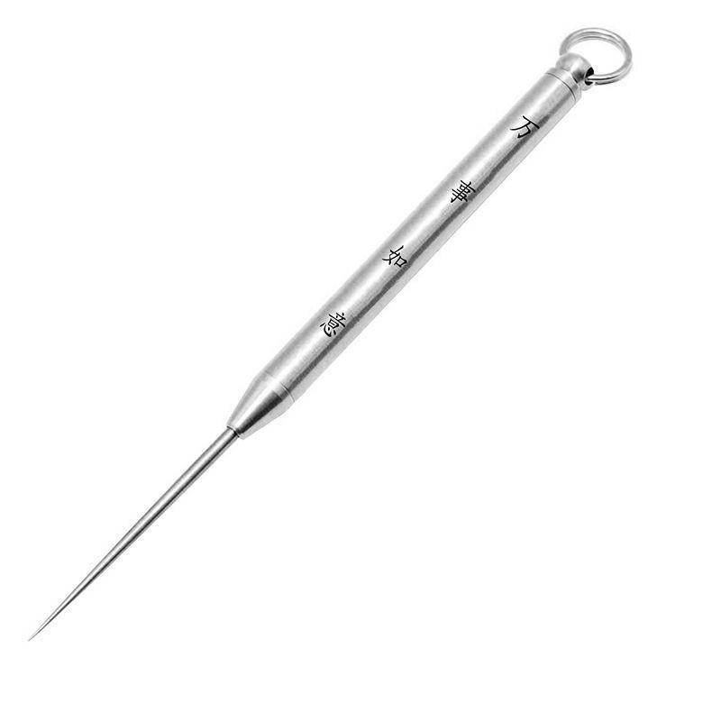 Titanium Alloy Toothpick Portable Toothpick Spring Retractable Keychain Pendant