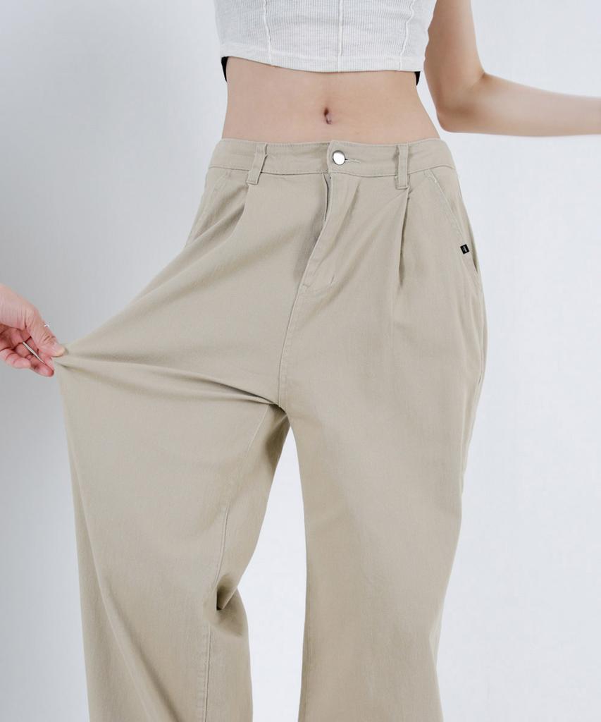 UMM Women'S Pintuck Back Elastic Wide Stretch Pants 3 Colors
