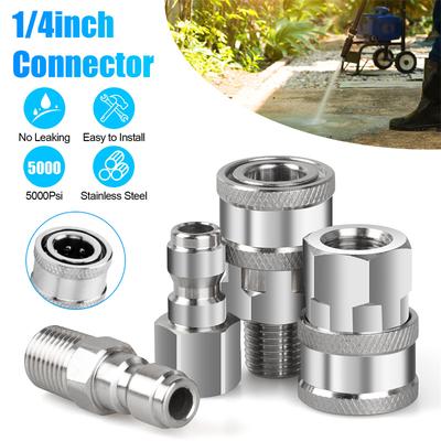 Złączka do myjki ciśnieniowej 1/4 cala Stal nierdzewna Szybkozłączki Wtyk Gniazdo Akcesoria z gwintem wewnętrznym zewnętrznym