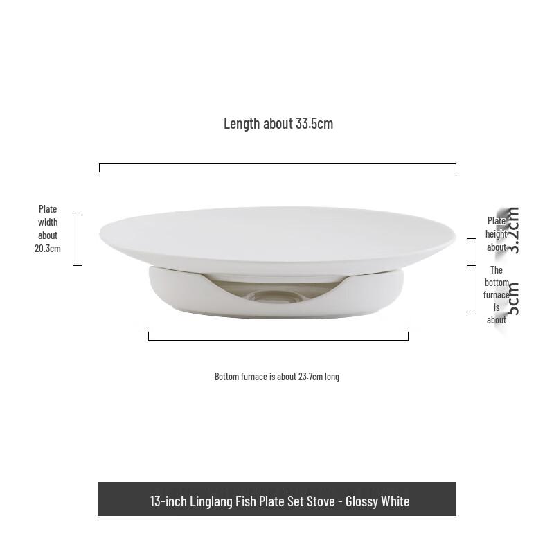 Heated Ceramic Oval Fish Platter with Warmer