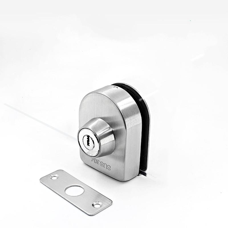 Semi-circular Stainless Steel Glass Lock No-drilling Sliding Door Locks Office Frameless Glass Clip Interior Security Door Latch