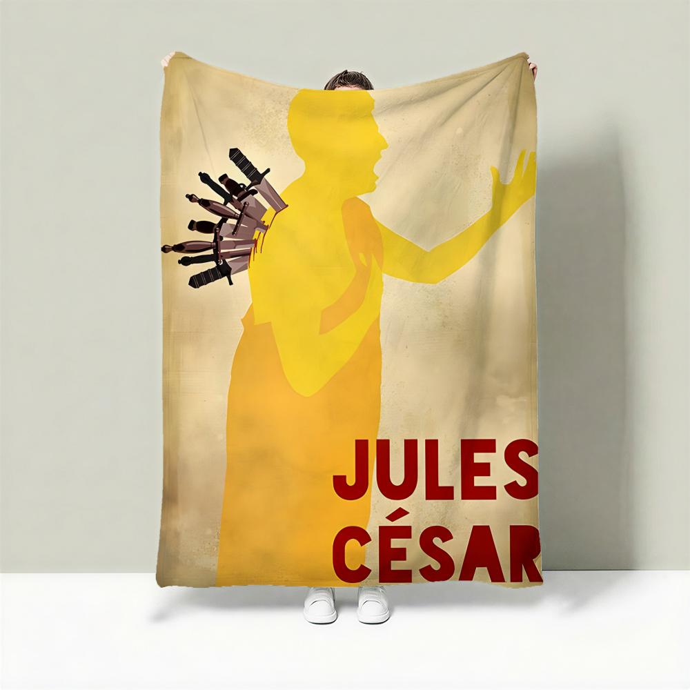 Drama J-Julius Caesar Throw Lightweight 240g Flannel Blanket Soft Skin-friendly for Summer Cooling 75X95CM