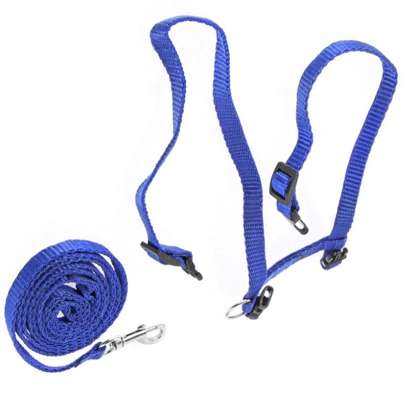 

Cat Harness and Leash Adjustable Halter Harness with Nylon Strap, Safety Rope Leads for Kittens Comfortable Escape-Proof Design синій