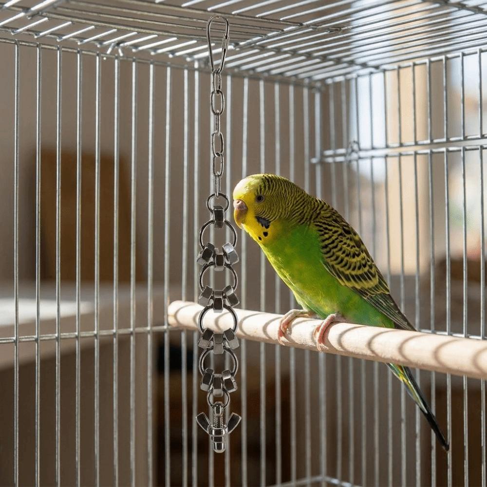 Stainless Steel Parrot Gnaw Toy Wear-resistant Bite Resistant Hanging Molar Toy Rust-Proof Bird Chain Bells Toys