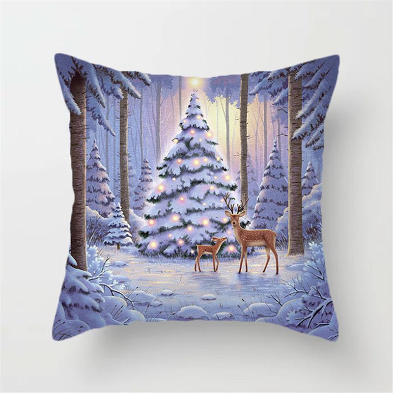 Christmas Pillow Cover New Cartoon Home Office Cushion Cover