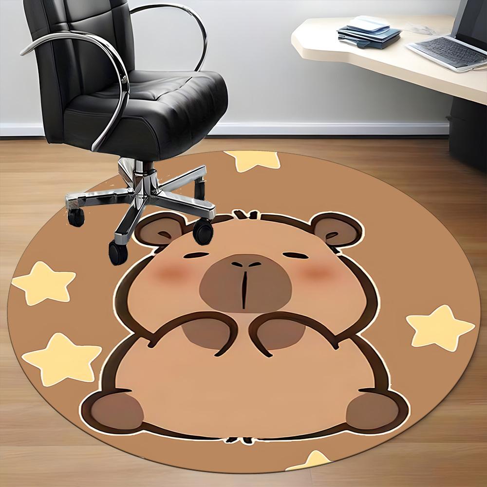 1 Stück Wasserschwein Büro Runder Teppich, Matte Geeignet Für Büro, Unter Bürostühlen Schlafzimmer Wohnzimmer Heimdekoration, Zimmer Deko