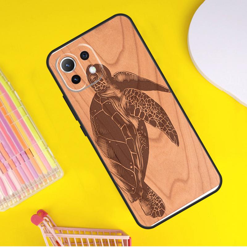 Turtle Wood Pattern Cover For Xiaomi 14T Pro 11T 12T 13T 13 14 Ultra POCO X7 Pro X3 X5 F3 F5 F6 M6 X6 Pro Case