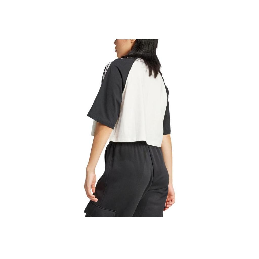 Adidas Originals Adicolor Sst Colorblock T-Shirt Striped Design Versatile Sports Short Sleeve Women T-Shirts Black IZ2828