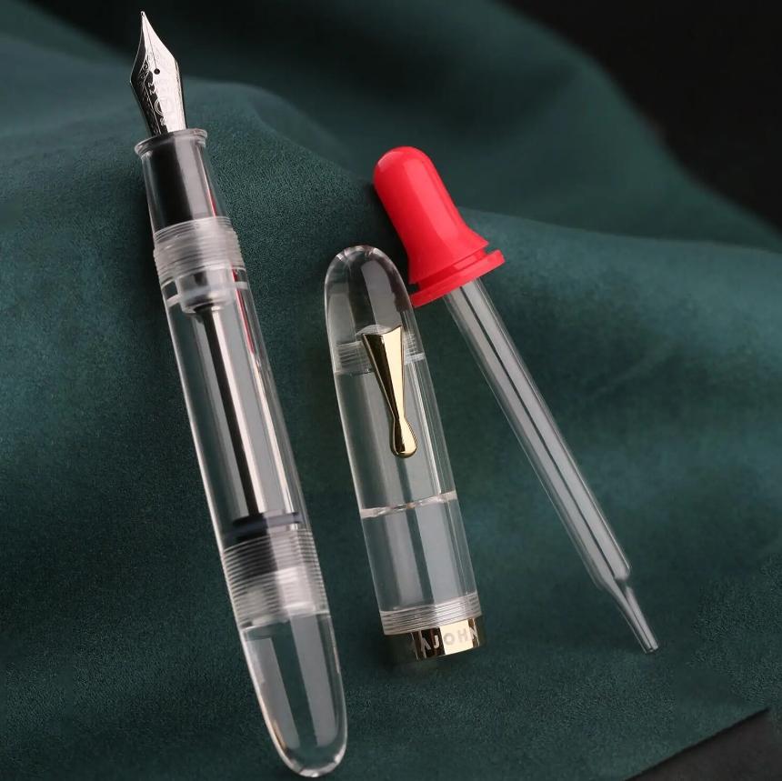 New Style Majohn C4 Eyedropper Big Size Fountain Pen EF/F/M Nib Transparent Acrylic Writing Ink Pen for Office Business School