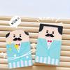 1pc Random Style Novelty  for Man Eraser - Cute Crazy Old for Man Design, Light Blue Suit & Striped Pants with Red Bow Tie