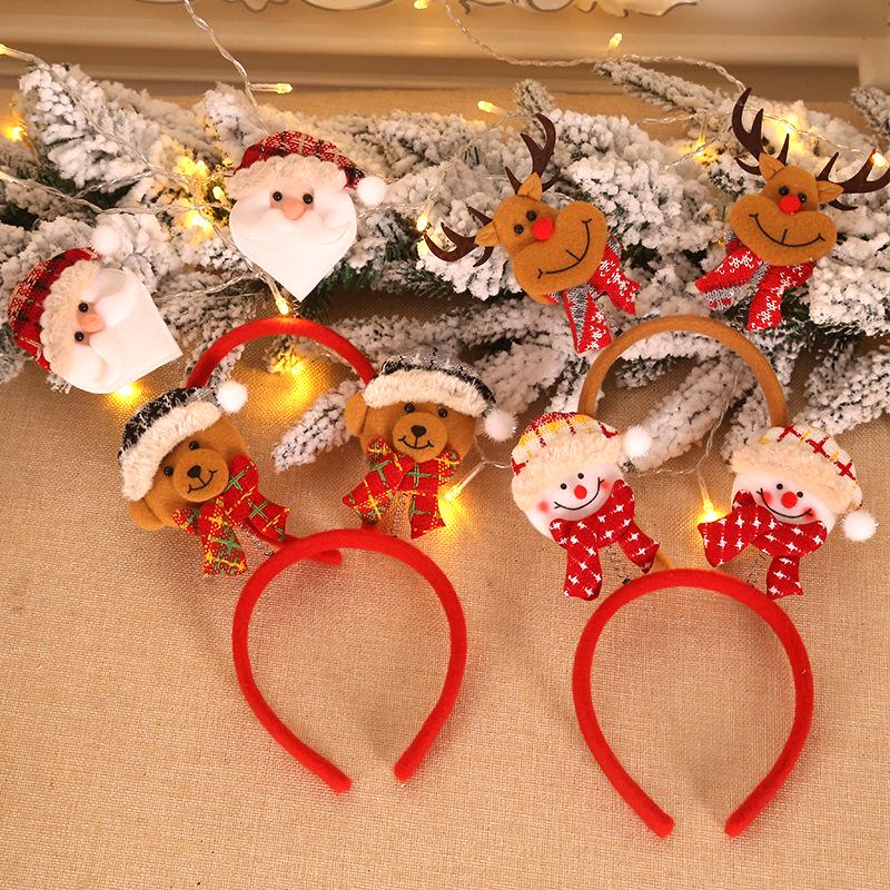 Vintage Plaid Old Man Christmas Headband - Festive Holiday Decorations