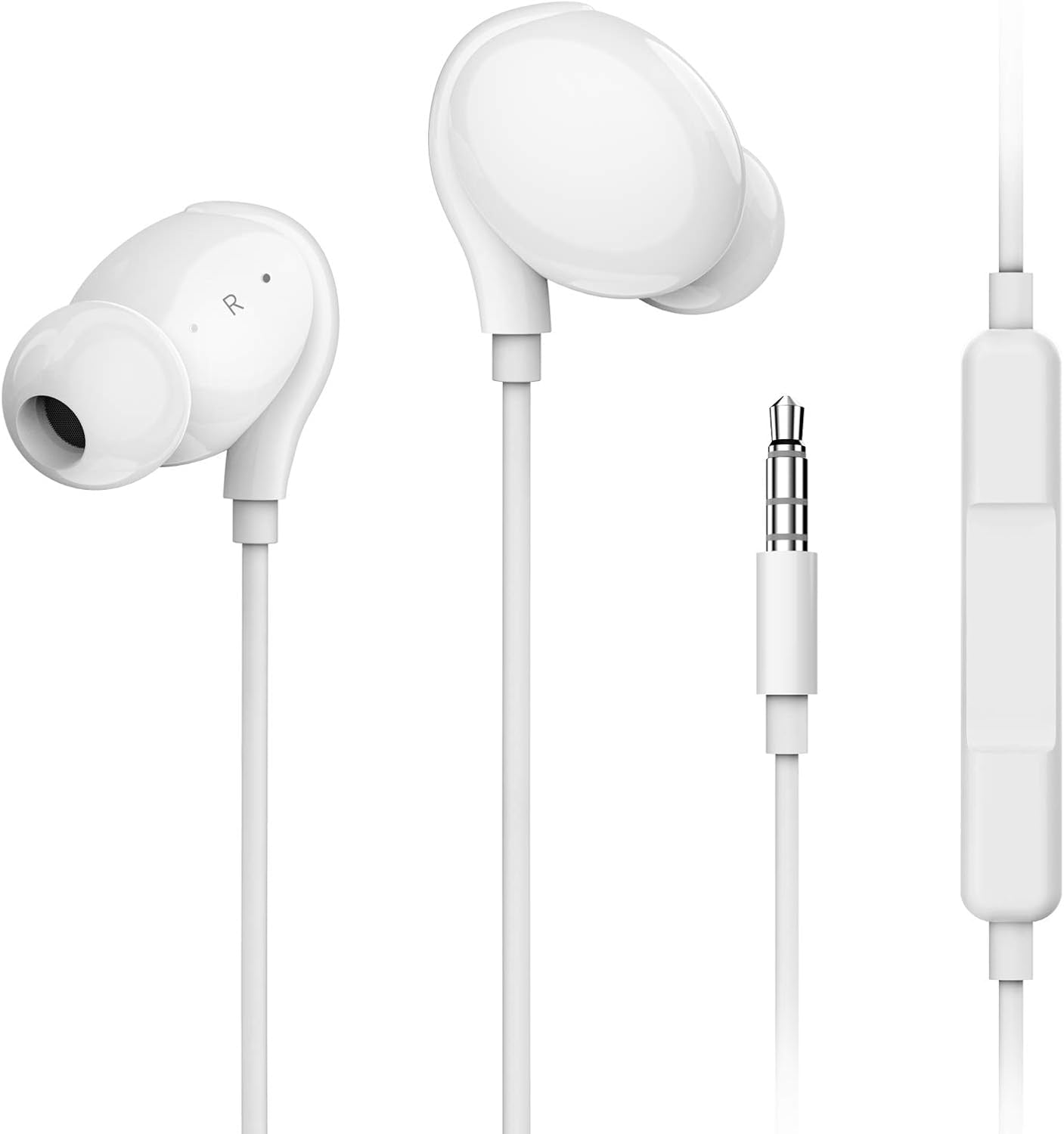 

Wired Noise Cancelling Earphones MFi HiFi Sound Volume Deep No Remote Clear No Comfortable Ergonomic Compatible with Interface Devices [2026 білий