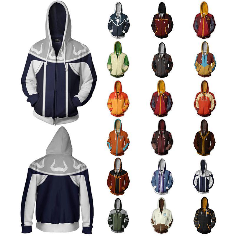 Hoodie Avatar Cosplay Costume Man Women Anime Jackets Zipper