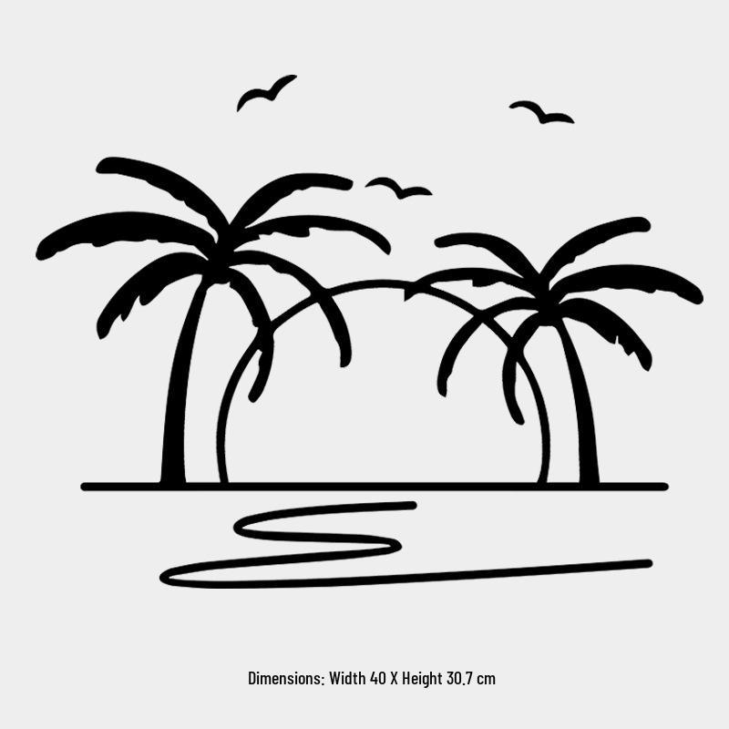 Hawaiian Sunset Beach Windmill Reflective Car Window Sticker