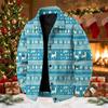 Men's Corduroy Collared Jacket Loose Fit Long Sleeve Casual Top with Christmas Print for Fall and Winter