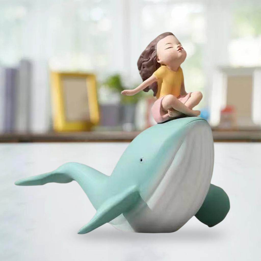 Girl Figurine Resin Sculpture Crafts Home Desktop Decor Ornament Gift