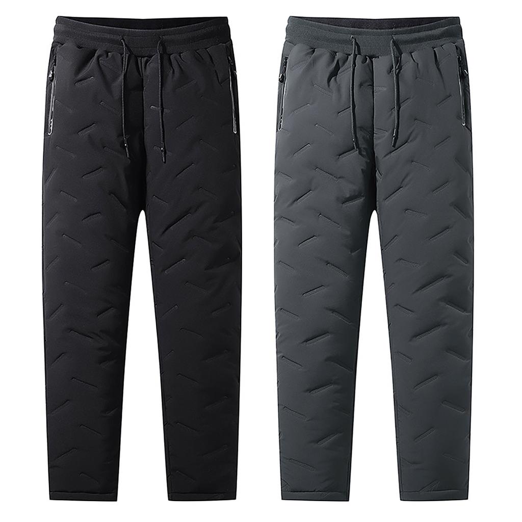 Herbst und Winter Übergröße Herren Warme Sporthose mit flachem Bein Lässig Wasserdicht und Bequem Warme Hose