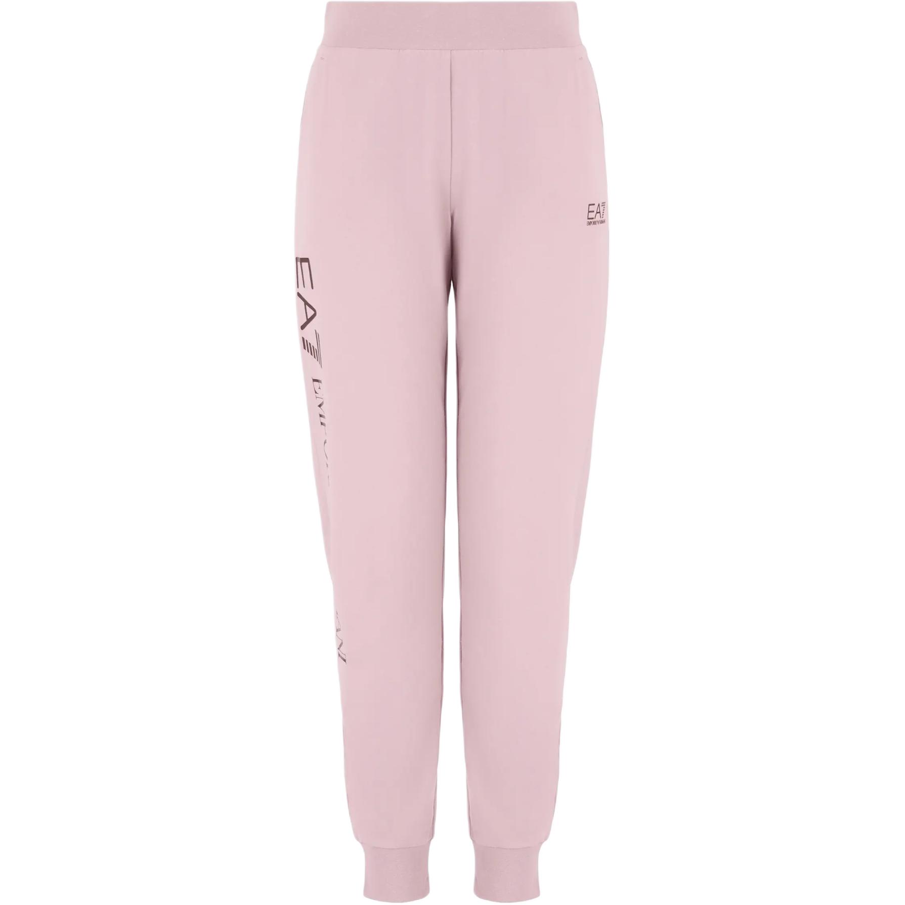 Emporio Armani EA7 SS24 Letter Logo Printed Mid-Rise Cuffed Casual Pants Women bottoms Pink 8NTP85-TJTXZ-1341 S