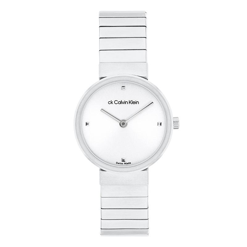 CALVIN KLEIN watch quartz movement steel strap 28mm white dial women's watch 30 meters waterproof tasteful 25000041