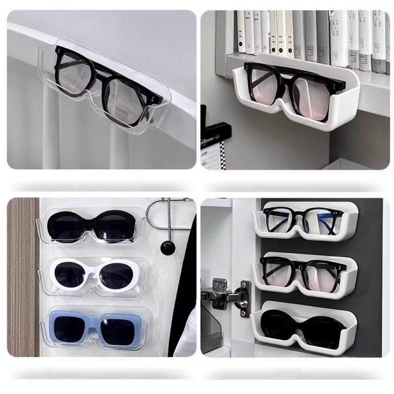Acrylic Glasses Display Rack for Sunglasses & Eyewear, Wall Mounted Clear Storage Box Organizer, Modern Home Decoration Shelf