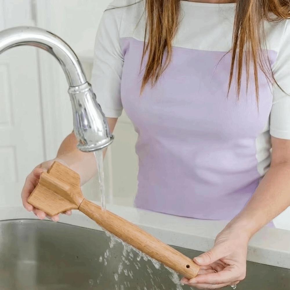 Natural Wood Wooden Ground Beef Masher Durable Potato Crusher Non-Scratch Meat Grinder Cooking