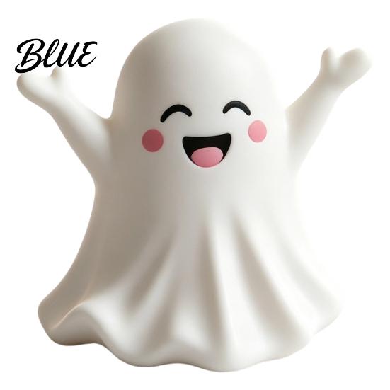Cute Ghost Figurine Halloween Figurine Mini Cartoon Statue Little Spooky Small Vinyl Statue Desktop Ornament for Tiered Tray Home Table Decor Matte